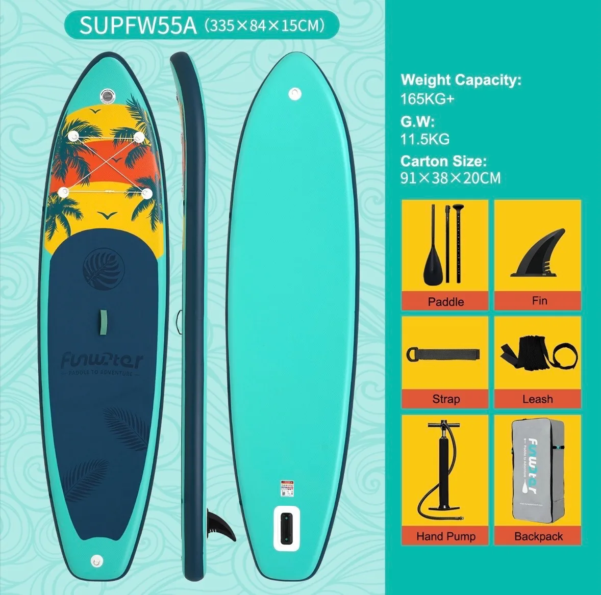 پدل برد FUNWATER مدل SUPFW55A